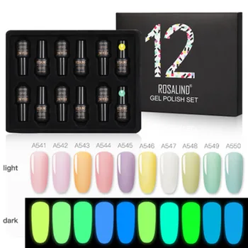 

Wholesale Luminous Glue Nail Gel Set 12Pcs Luminous Nail Polish Nail Polish for Nail DIY Art Women Girl Ladies Nail Art M3