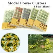 28 шт./кор. модель цветами; для детей Миниатюрные модели сценарий поезд персонажами настольной Diy моделирование аксессуары