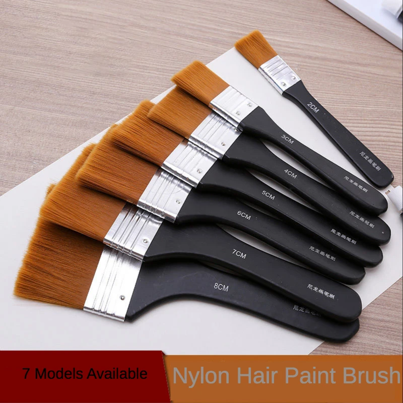 

Nylon Hair Board Brush Gouache Acrylic Short Rod Large Area Oil Paint Brush No. 2-8 Hand-painted Wall Painting Bottom Row Brush