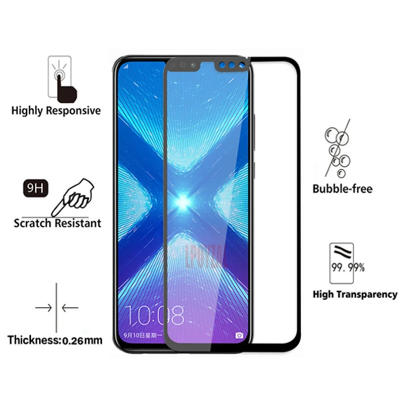 LPOYZAL 3D полное покрытие экрана протектор Закаленное стекло для huawei Honor 8X 7X 7A 9H HD