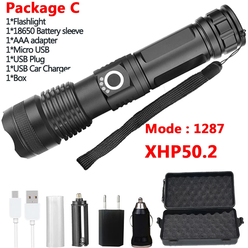 Package C Litwod Z90 1909 XHP90 самый мощный светодиодный фонарик 26650 или 18650 аккумулятор и xhp70.2 тактический фонарик - Испускаемый цвет: Package C