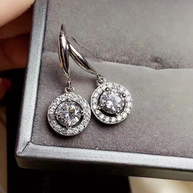 CoLife Jewelry Fashion Moissanite Drop Earrings for Daily Wear 2 Pieces D Color Moissanite Earrings 925  Silver Gemstone Eardrop