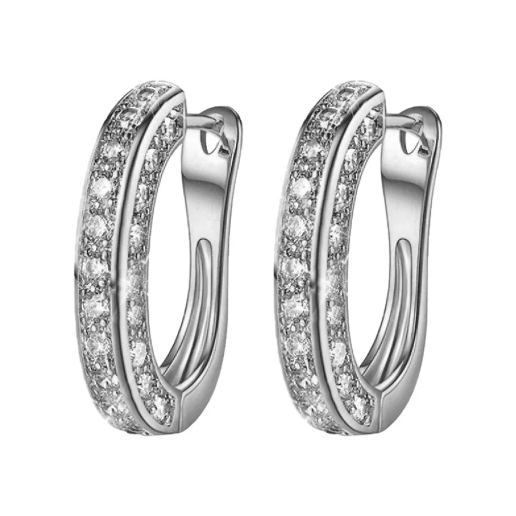 Серьги-кольца, новинка, модные серьги, роскошные круглые серьги для женщин, серебро, золото, розовое золото, блестящие серьги