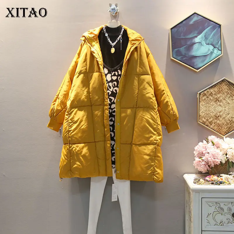 XITAO женская модная парка длинный рукав элегантная 2019 зимняя с карманами