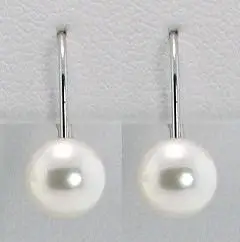 

Favorite Pearl Earrings AAA 7-8mm White Akoya Cultured Pearl Earrings 14k Yellow Gold New Classic Charming Lady Gift