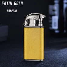  New Blue Flame Metal Crocodile Dolphin Double Fire lighter creative Direct Windproof Open Fire Conversion Lighter, Man's Gift 