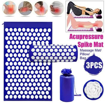 

Acupressure Mat Head Neck Back Foot Massage Cushion Pillow Yoga Spike Mat Anti-stress Acupuncture pad Needle Massager