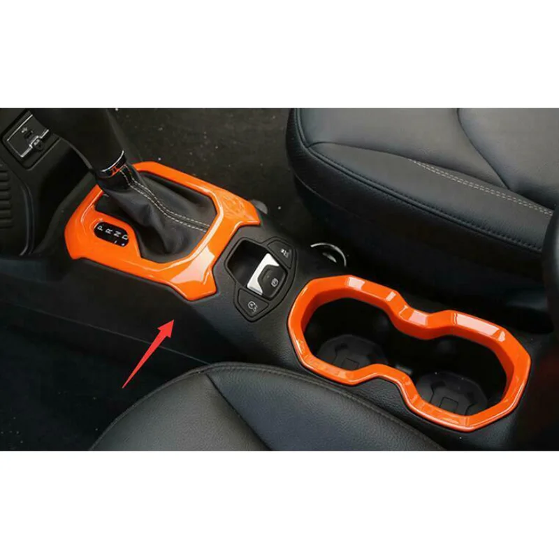Car Interior ABS Orange Central Control Gear Shift Panel Trim Cover Sticker For Jeep Renegade 2016-2019 Auto Accessories | Автомобили и