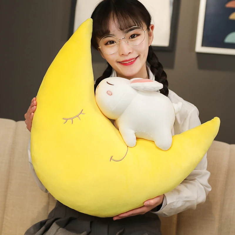 Almofada do Bebê Decoração para Casa Novo Adorável Huggable Pelúcia Travesseiro Lua Macia Lance Crianças Sofá Meninas & Almofada Kuy