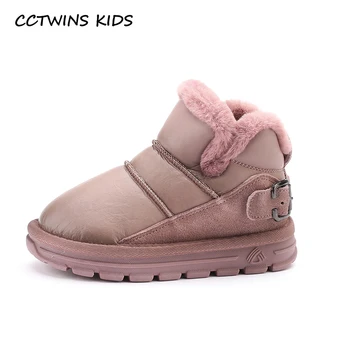 

CCTWINS Kids Shoes 2019 Winter Girls Fashion with Fur Snow Boots Boys Casual Black Shoes for Children Warm Short Boots SNB051