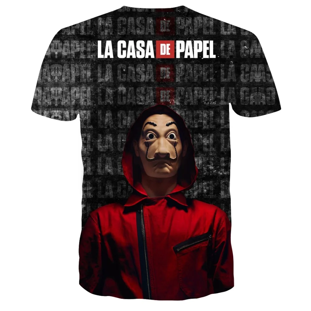 Футболка с рисунком из фильма Money Heist The House Of paper La Casa De Papel, Мужская забавная Берлинская футболка с 3D принтом, Мужская одежда, летние топы, футболки