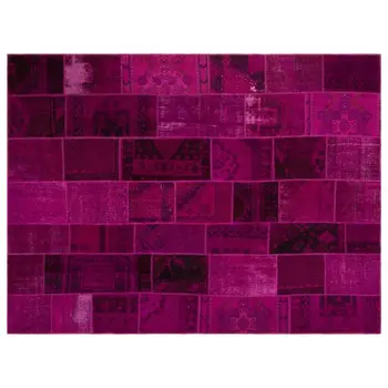 

Handmade Fuchsia Vintage Overdyed Patchwork Area Rug 268x362 Cm-8'10''X11'11''
