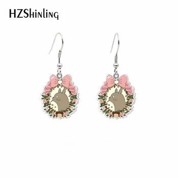

2020 New Spirited Away Earring Totoro Dust Elf Acrylic Hook Earring Epoxy Resin Jewelry No face man Shrinky Dinks Earrings