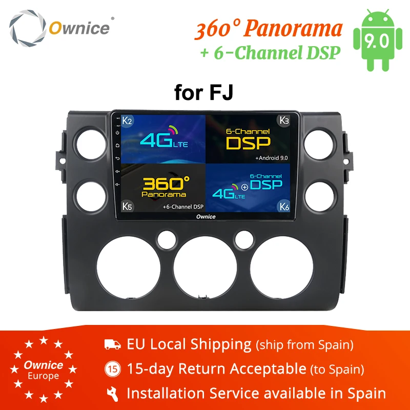 Ownice Android 9 0 Octa Core для Toyota FJ Cruiser 2006 - 2013 Автомобильный плеер Navi GPS Радио 360 панорама DSP