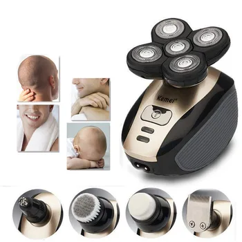 

Kemei Electric shaving machine 5D shaving rechargeable trim nose hair portable electric shaver men's beard travel beauty set 5