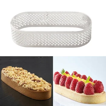 

Stainless Steel Mini Long Oval Mousse Ring Cake Mold Baking Tiramisu DIY Kitchen Baking Pastry Tools Tart Ring Baking Mold