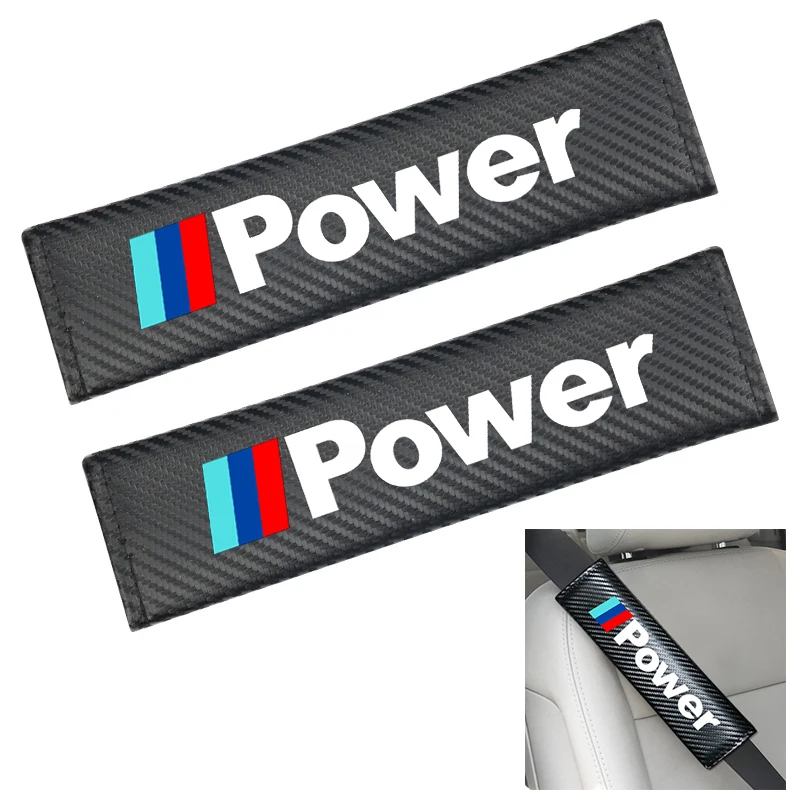 2pcs //////M Carbon Fiber Car Seat Belt Cover Shoulder Cushion for BMW M3 M5 M6 E90