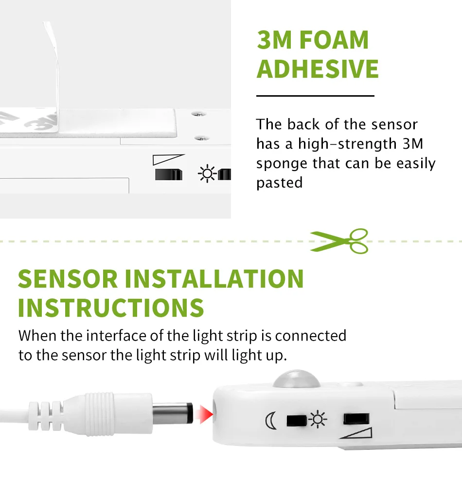 Fita de luz noturna com sensor de