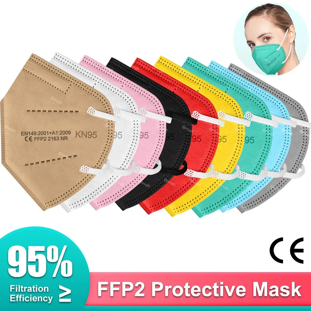 CE FFP2 Mascarillas FPP2 Kn95 Masque Noir ffp2mask 5Layer KN95 Mask Disposable FFP3 Certified Respirator FFPP2 Protective Masken |