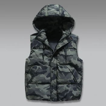 

Winter Mens Plus Size 5XL 6XL 7xl Vest Casual Waistcoat Green camouflage Sleeveless Jackets Warm Jacket Waistcoat Men clothing