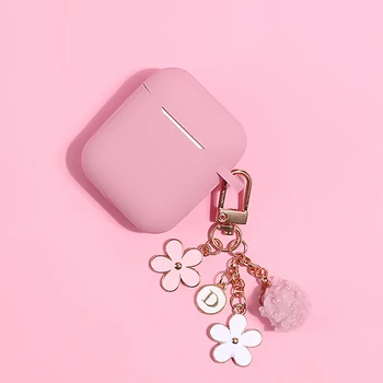 

Cute Japanese Luxury Cherry Flower Soft Case for Apple Airpods 1 2 Accessories Bluetooth Earphone Protect Cover Fur Ball Keyring