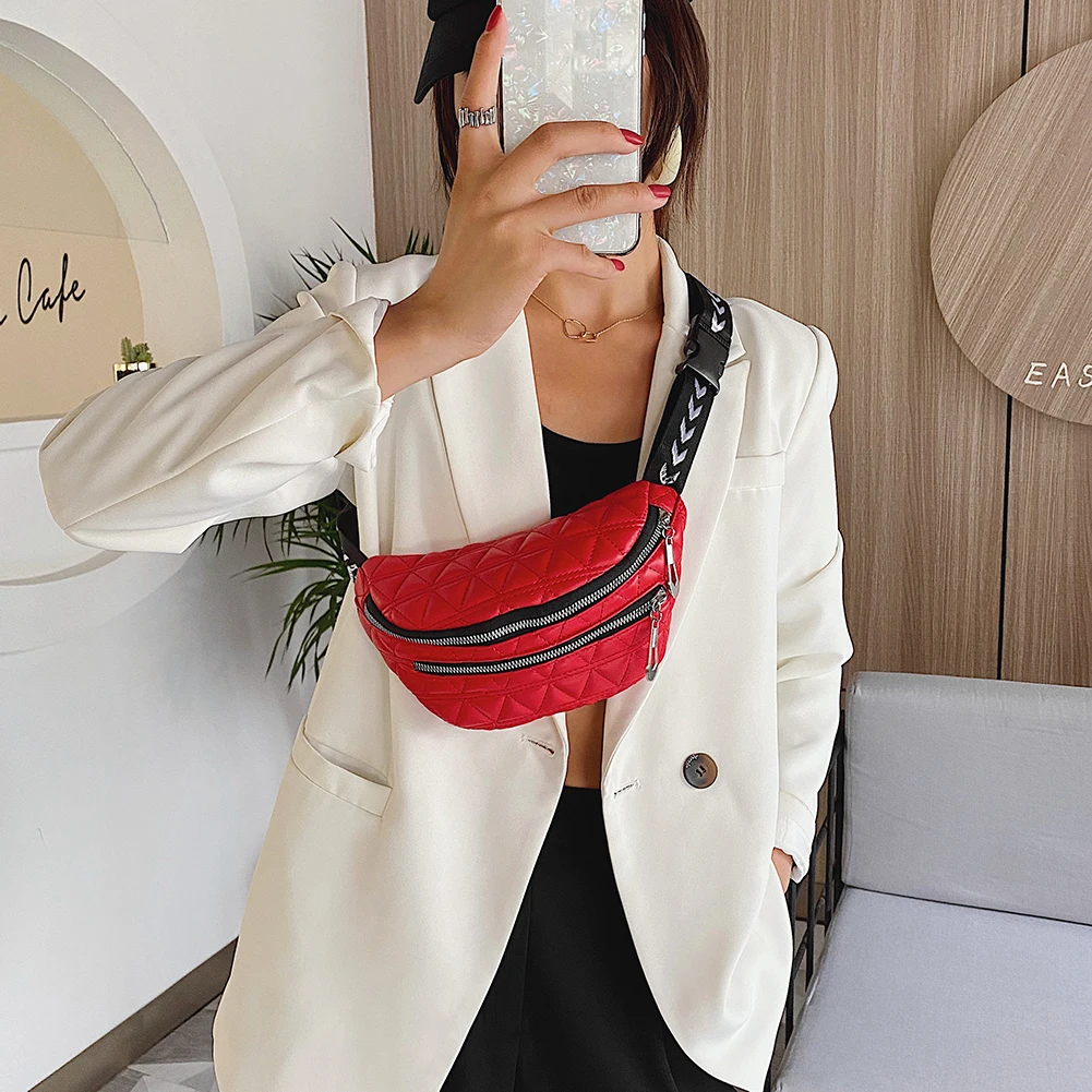 Женская поясная сумка из искусственной кожи модная сетчатая на молнии для