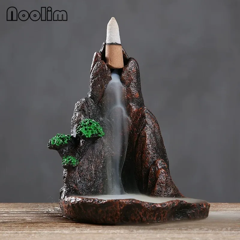 F Поделки из резины, горная курильница для благовоний, горелка, домашний декор, креативный держатель для благовоний, с орнаментом, ароматизированные, водопад, курильница - Цвет: F