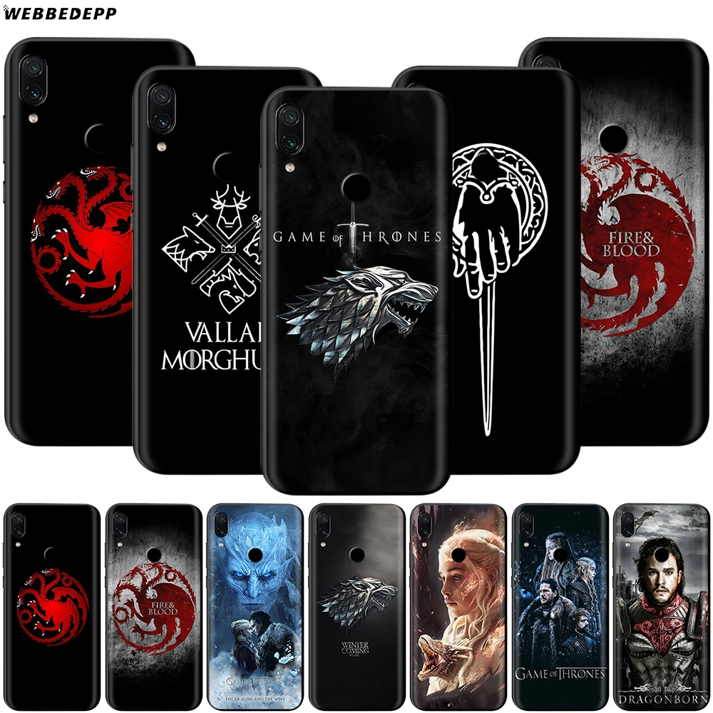 

Webbedepp Game of Thrones Case for Xiaomi Redmi 4A 4X 5 5A 6 6A 7 7A S2 Note Go K20 Pro Plus Prime