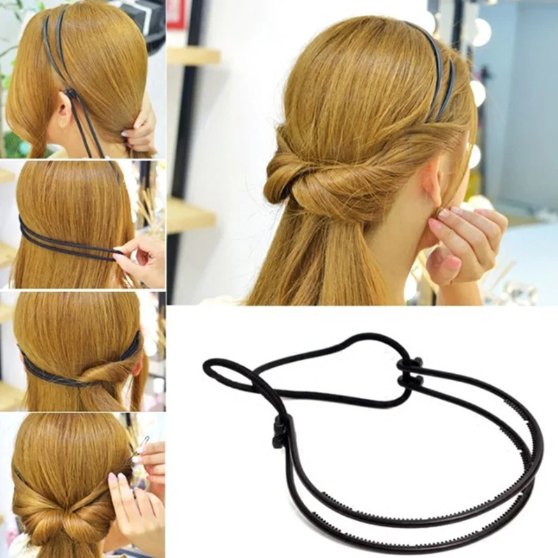 

1Pc Fashion Women New Hair Curls Hair Accessories Headband Magic Bun Maker Ponytail Styling Tools Headwear Braider
