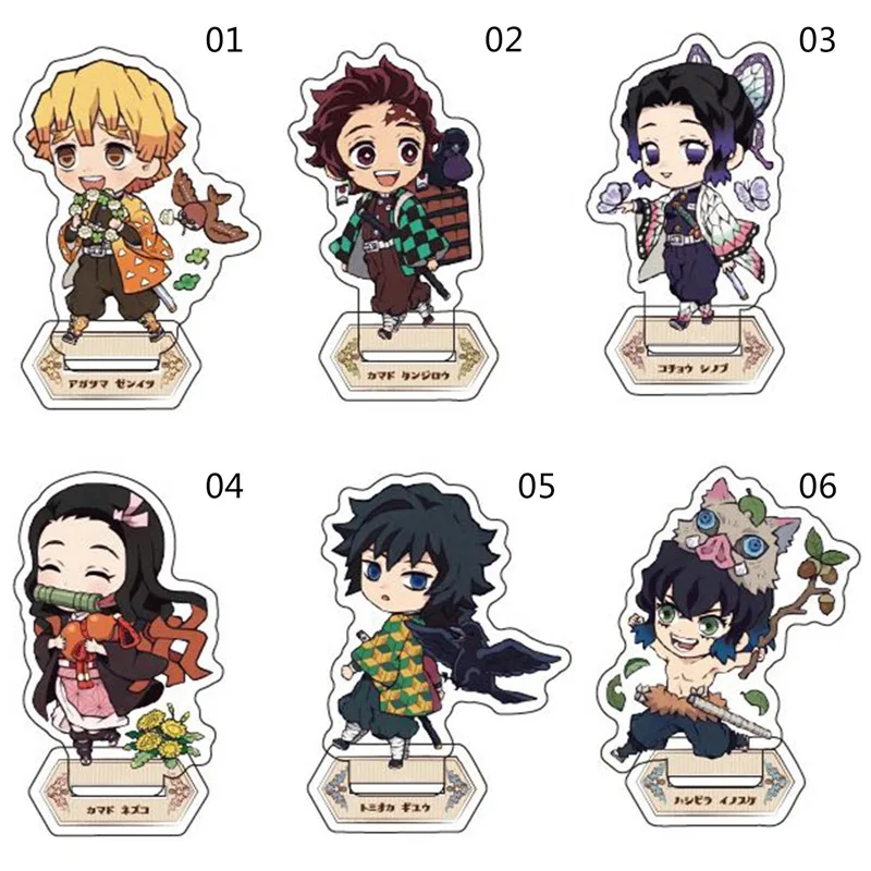

8cm Anime Demon Slayer Kimetsu No Yaiba Desktop Stand Decoration Booth Model Toy Cute Action Character Decoration