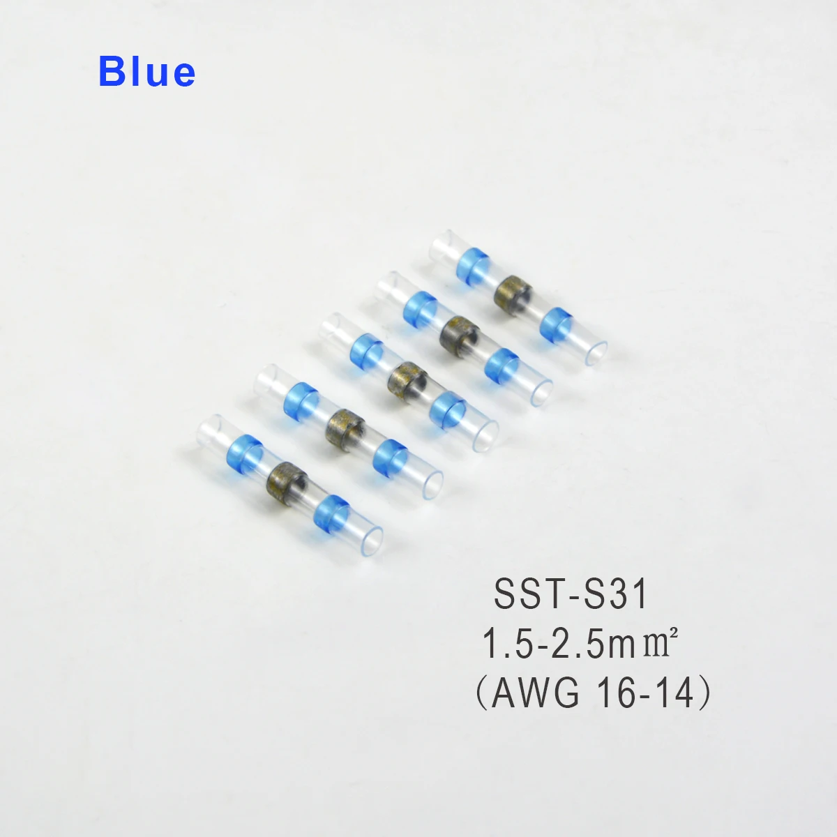 Blue 30/10 шт. Electircal сварочной проволоки с клеммный блок разъемов пайки тепловой стыковой клеммы для проводов распределения - Цвет: Blue