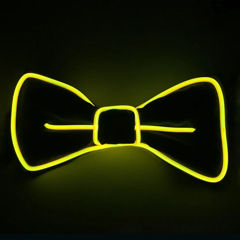 Men Women LED Wire Necktie Bowtie Luminous Flashing Lights Up Bow Tie For Club Party Wedding Christmas Luminous Bow Tie/Necktie