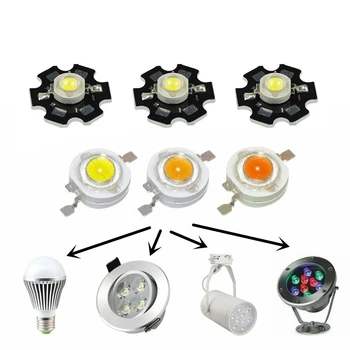 

High Power LED Chip CREE 1W 3W LED Emitter Components Diode Beads DC 3V-3.4V White RGB UV Full Spectrum With Aluminum Star Base