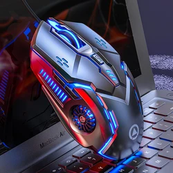 G5 com fio mecânico mouse luminoso gaming mouse mudo 6d wired colorido mecânico mouse aparência único computador mouse
