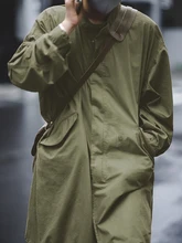  Retro M51 fishtail windbreaker long army green soft canvas coat windproof and warm motorcycle coat men 