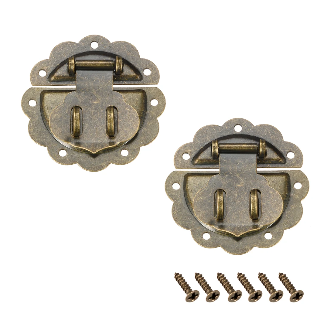 

uxcell 2 Sets Wood Case Chest Box Rectangle Clasp Closure Hasp Latches Bronze Tone 58 x 58mm