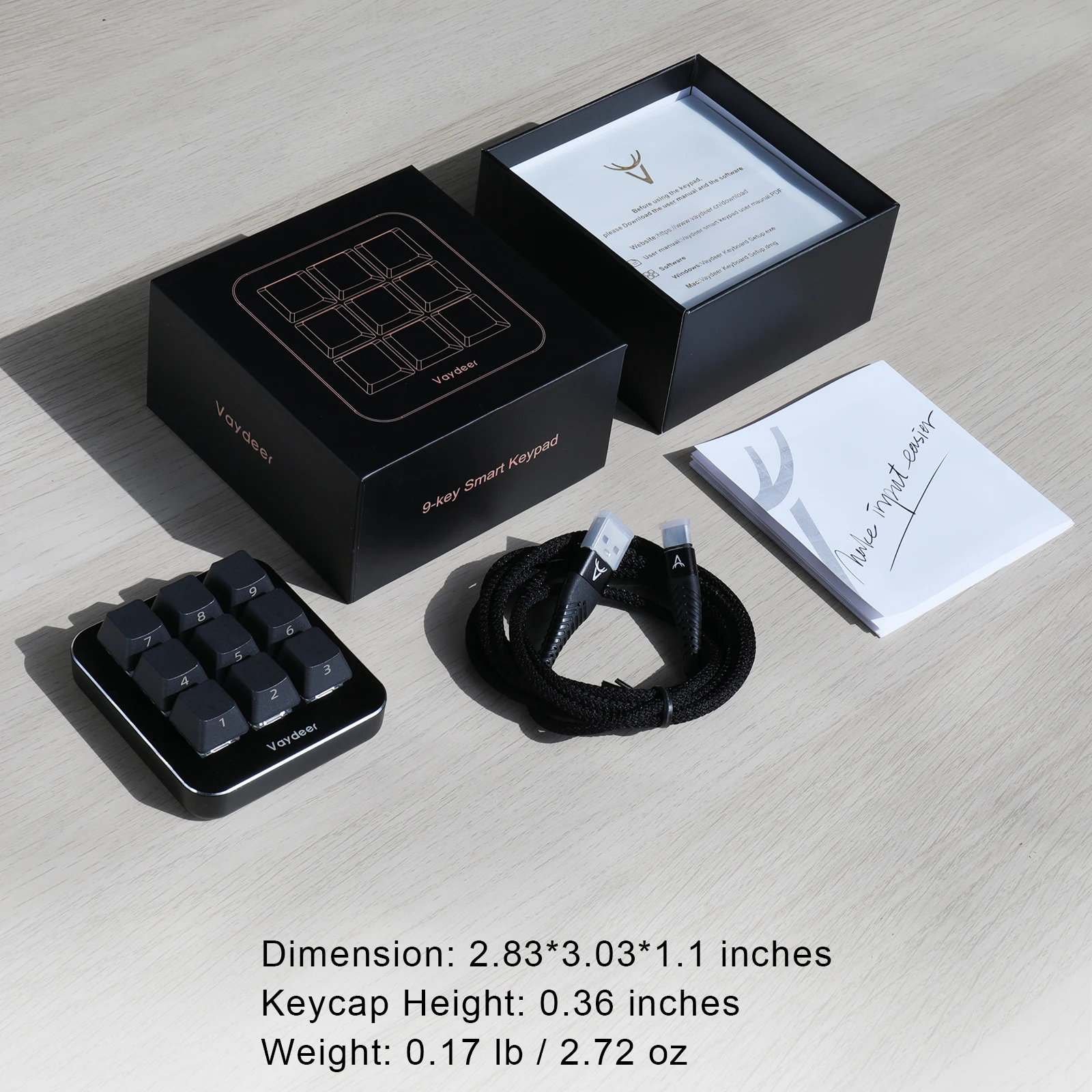 Mecânico de Uma Macro para Edição de Design Gráfico e Jogos Multifuncional com 9 Teclado Teclas Totalmente Programáveis Configuração Mão - Imagem 6