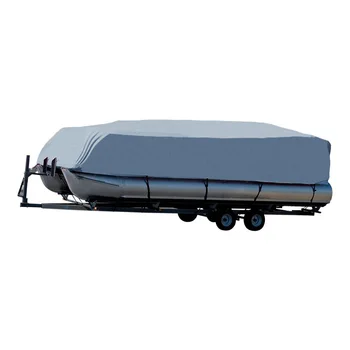 

17FT -24FT Rubber Dinghy Pontoon Boat Covers 210D Water Rain Proof Trailerable Pontoon Boat Cover Coat Protector Sun UV Dust D20