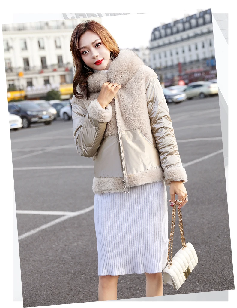 Меховая гранулированная овечья шерсть, хлопковая стеганая одежда для женщин, зима, стиль, корейский стиль, повседневное короткое хлопковое пальто