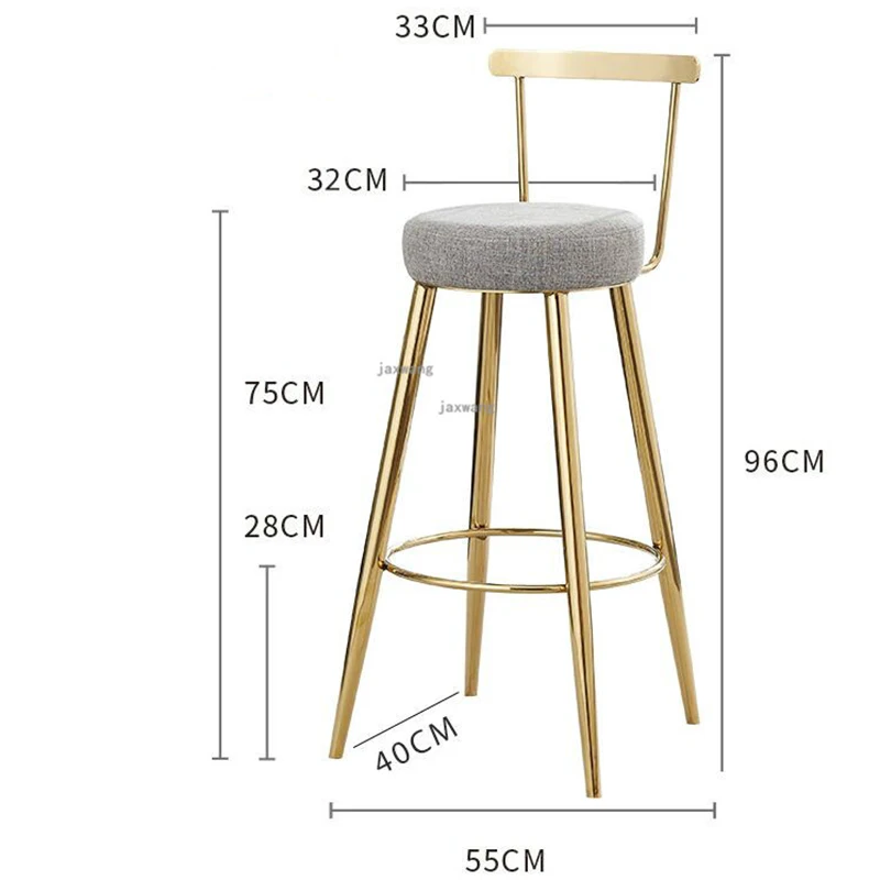 Скандинавские барные табуреты кассовые табуреты барные табуреты домашние простые высокие стулья модные повседневные креативные золотые обеденные стулья 65 см/75 см
