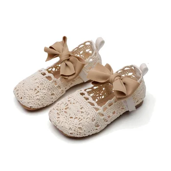

2020 Summer Kids Shoes Girl's Shoes Casuals Slip-On Butterfly-knot Fashion Sweet Lace All-match Hollow