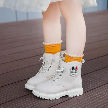 

2020 boys girls Genuine Microfiber Martin boots Children's Shoes 2020 Spring New Anti-kick Soft bottom Wearable boots