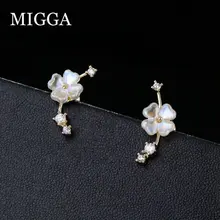 MIGGA серьги-гвоздики в виде цветка из кубического циркония, серьги с кристаллами CZ золотого цвета, Женские Ювелирные изделия