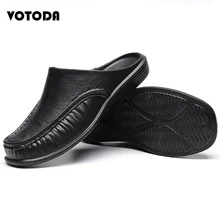 Популярные лоферы; мужские тапочки; летние туфли без задника; мужские удобные модные домашние Вьетнамки; Уличная Повседневная пляжная обувь; мужские шлепанцы