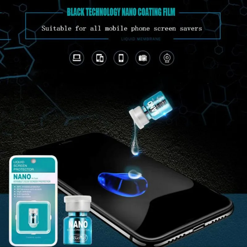 

Hot 4mL Liquid Glass Screen Protector 9H Hard Anti Scratch Coating High Quality For Smartphone Tablet Watch Camera Laptop
