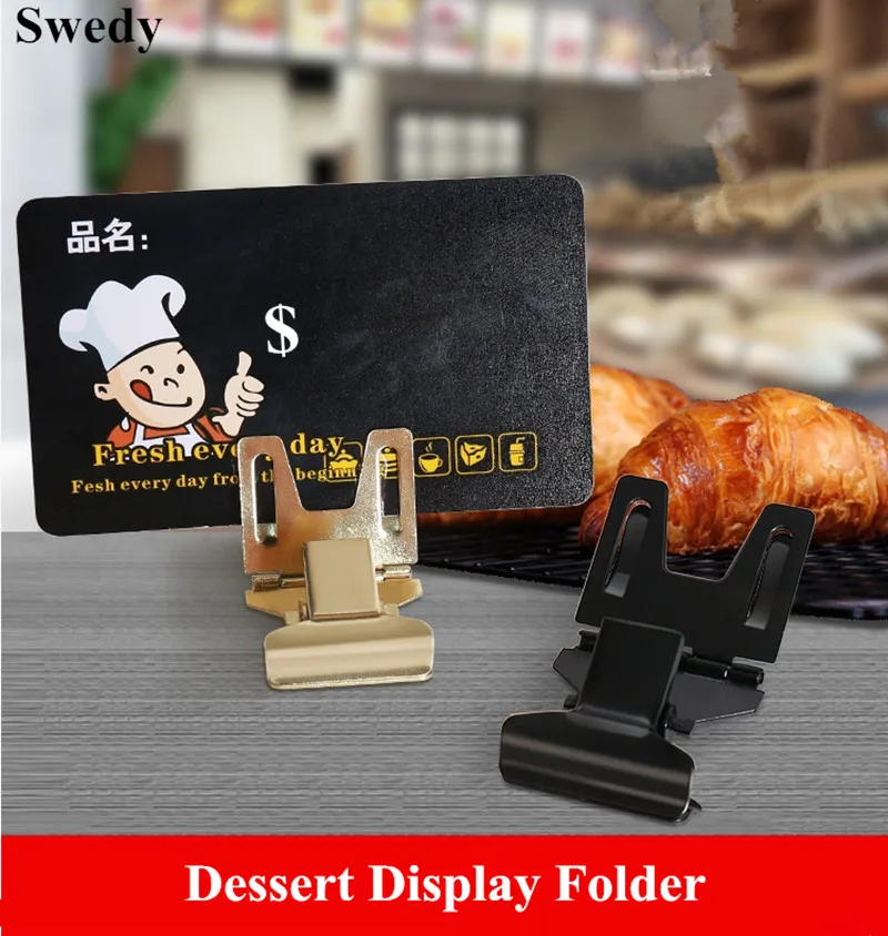 10 Pieces Metal POP Price Label Card Holder Clip Supermarket Promotion Sign Holder Price Tags Clip 10 pieces supermarket metal price label card tags pop clip countertop cake bread products sign paper holder clip stand