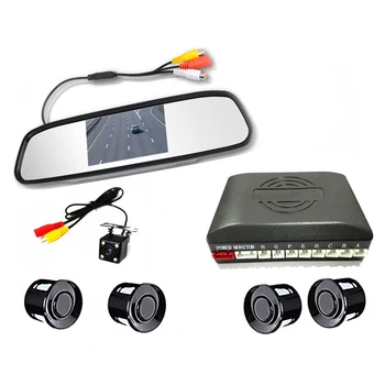 

LCD Mirror Monitor HD Night Vision Camera 4 Sensors Universal Car Rear View Parking Rear View System
