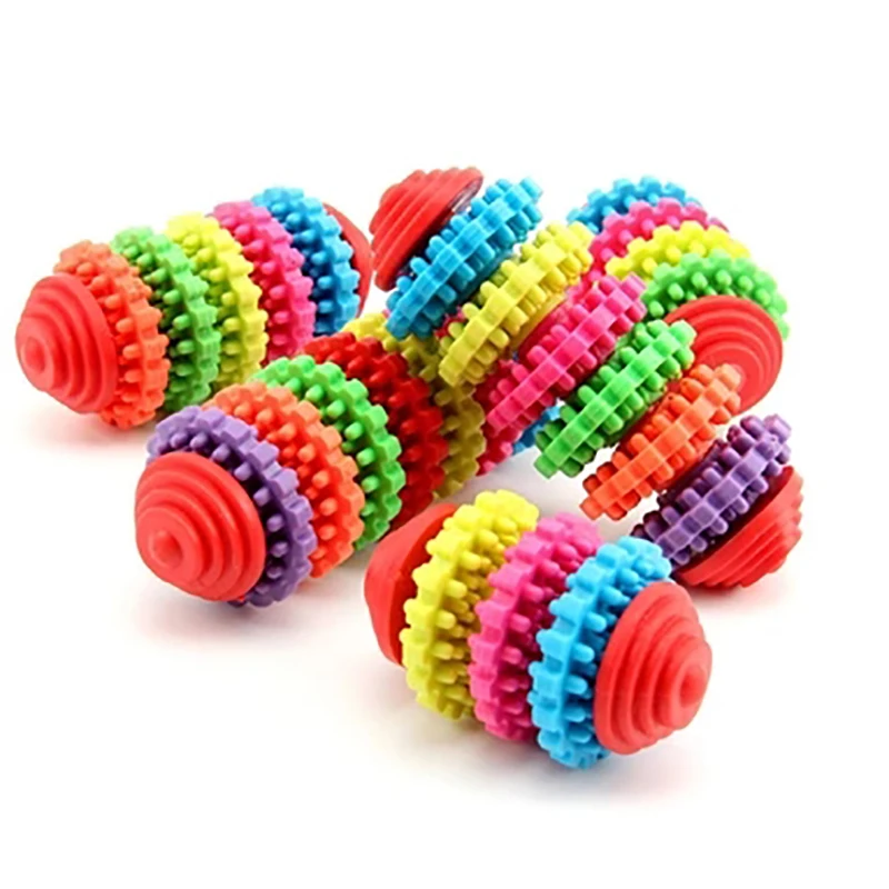 건강한 치아 잇몸 씹기 기어 장난감 씹기 훈련 도구 다채로운 고무 애완견 강아지 치과 젖니가 남 장난감 5 종rubber