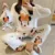Disney Girl Daisy Printed Весна и осень Сумка Пижамы Женщины Милый Мультфильм С Длинным Рукавом Длинные Брюки Комплект Домашней Одежды Пижамы