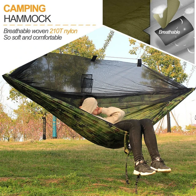 2 Persona Doble Camping Hamaca Colgante Dormir Silla Cama Mosquitera  Outdoor US